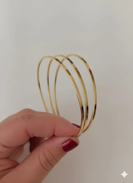 Akfecan Çelik 316L Üçlü Ajda Bilezik 65MM - Resim 3
