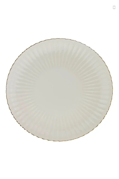 Kütahya Porselen Bone Luz Altın File Pasta Tabağı 21cm Tekli ürün görseli 1