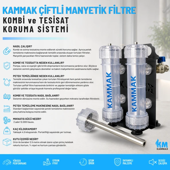 KAMMAK Çiftli Manyetik Filtre ürün görseli 1
