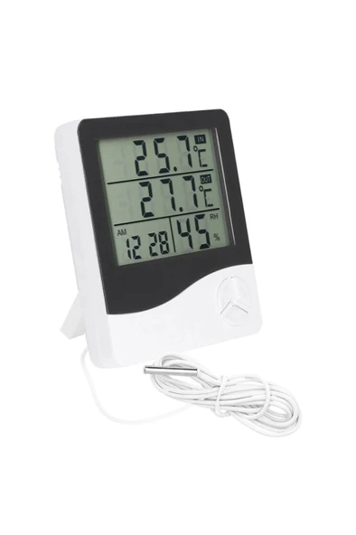 Techmaster 2 Dijital Termometre Alarm Saat Dış Sıcaklık Ölçer Nem Ölçer ürün görseli 1