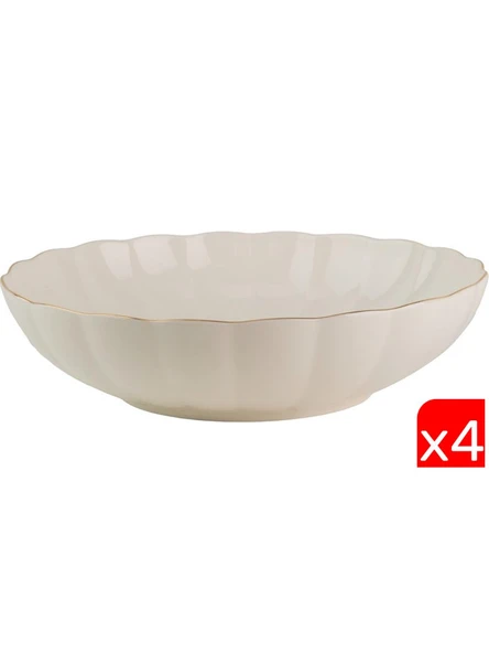 Kütahya Porselen Bone Luz Altın File Çorba Kasesi 15cm 4 lü ürün görseli 1