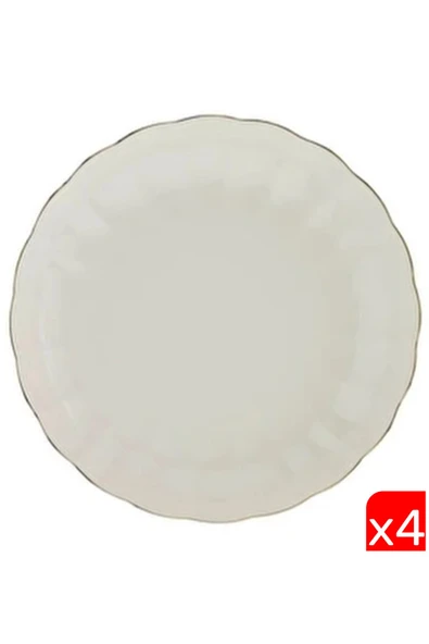 Kütahya Porselen Bone Luz Altın File Çukur Tabak 20cm 4 lü ürün görseli 1