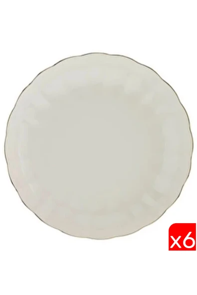 Kütahya Porselen Bone Luz Altın File Çukur Tabak 20cm 6 lı ürün görseli 1
