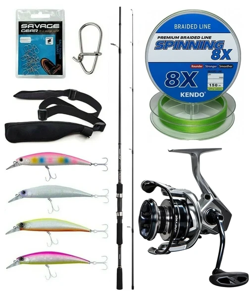Yek Outdoor Spin Olta Seti Shimano Kamış FX XT Spinning Moderate Fast 2,10m 14-40g 2pc&Okuma Safyre 4000A Olta Makinesi ürün görseli 1
