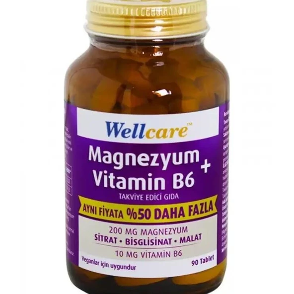 Wellcare Magnezyum + Vitamin B6 90 Tablet ürün görseli 1