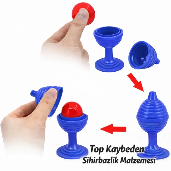 Mavi Renk Sihirli Kupa Top Kaybetme Oyunu 7 cm ürün görseli 1