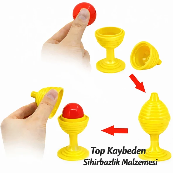 Sarı Renk Sihirli Kupa Top Kaybetme Oyunu 7 cm ürün görseli 1