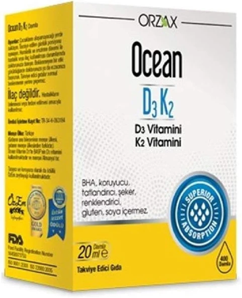 Ocean D3K2 20 ml Damla ürün görseli 1