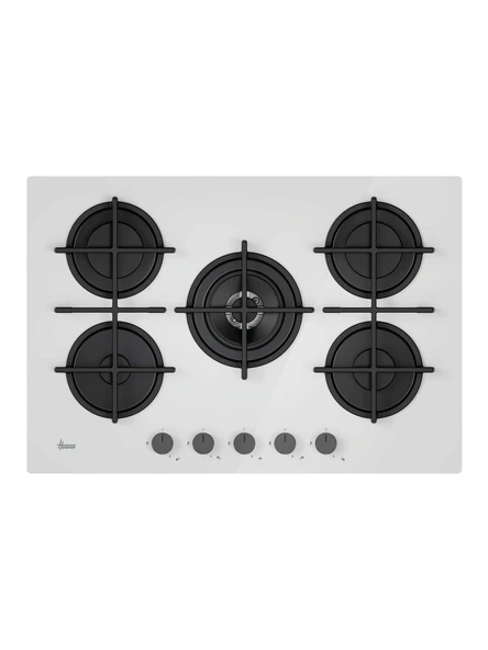 Hoover HVG74C3W 5 Gözlü Döküm Izgara Ankastre Ocak Beyaz ürün görseli 1