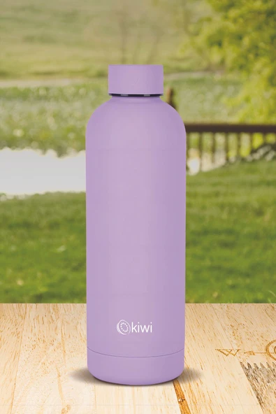 Kiwi 500 ml Çift Katmanlı Paslanmaz Çelik Termos - Mor - KT8689 - Resim 2