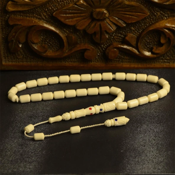 Kapsül Kesim İmame İşçilikli 11x7 mm Deve Kemiği Tesbih ürün görseli 1