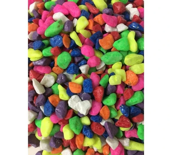 Renkli Çakıl Taşı Karışık 1 Kg Paket - Akvaryum Dekor Renkli Taş ürün görseli 1