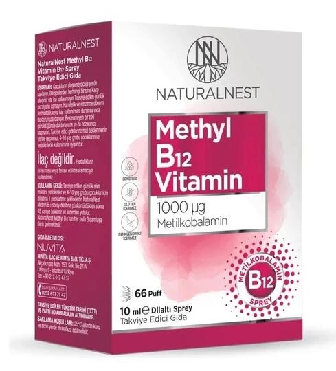 Naturalnest Methyl B12 Vitamin 1000 mcg 10 ml ürün görseli 1