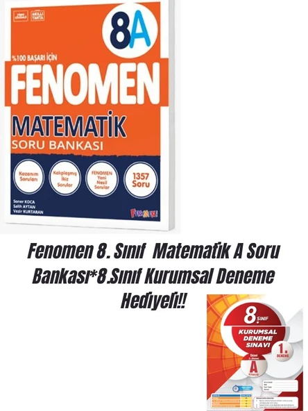 Fenomen 8. Sınıf  Matematik A Soru Bankası*8.Sınıf Kurumsal Deneme Hediyeli!! ürün görseli 1