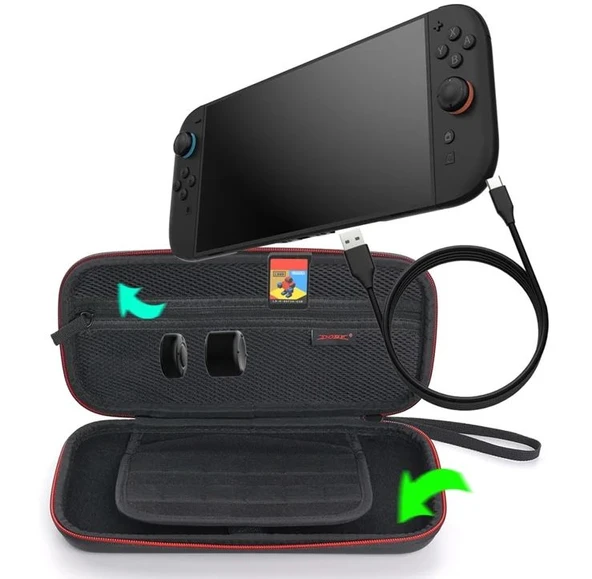 Nintendo Switch DS LL PTTAVM: Nintendo Switch 2 Taşıma Çantası Oyun Kart Kutulu DOBE TNS