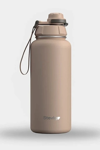 STEVIG 1 HAND LEAK-PROOF SIZDIRMAZ ÇELİK TERMOS 1000 ML LIGHT BROWN ST-217 ürün görseli 1