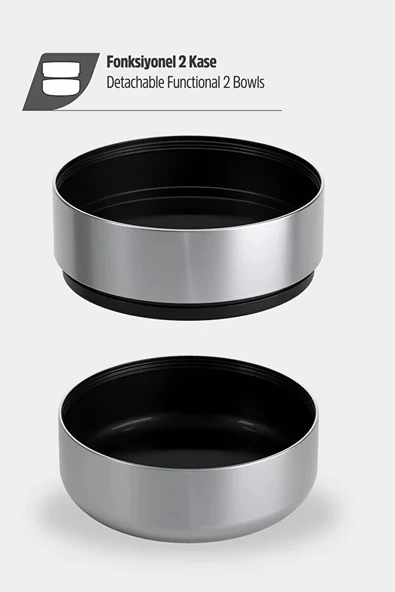 STEVIG 4 MULTI-CUP ÇELİK TERMOS 1.9 LT. BLACK ST-212 - Resim 5