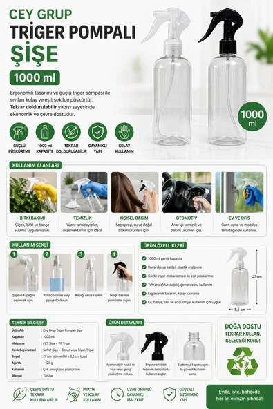 Cey Grup Triger Pompalı Şişe 1000 ml ürün görseli 1