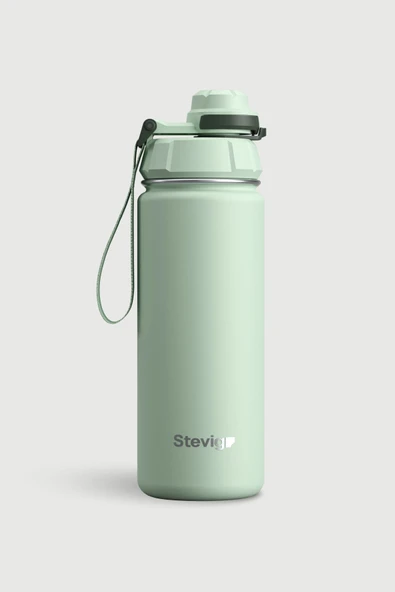 STEVIG 1 HAND LEAK-PROOF SIZDIRMAZ ÇELİK TERMOS 500 ML SMOKE GREEN ST-221 ürün görseli 1