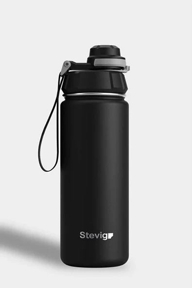 STEVIG 1 HAND LEAK-PROOF SIZDIRMAZ ÇELİK TERMOS 500 ML BLACK ST-207 ürün görseli 1