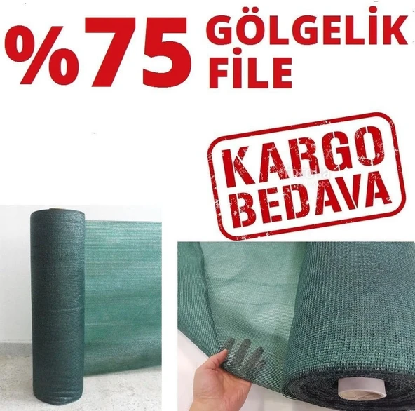 %75 Gölgelik File 1m x 50M Bahçe Çit Örtüsü Meyve Ağacı Örtüsü ürün görseli 1