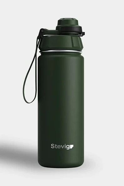 STEVIG 1 HAND LEAK-PROOF SIZDIRMAZ ÇELİK TERMOS 500 ML GREEN ST-208 ürün görseli 1