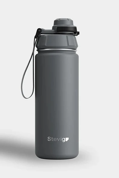 STEVIG 1 HAND LEAK-PROOF SIZDIRMAZ ÇELİK TERMOS 500 ML GREY ST-209 ürün görseli 1
