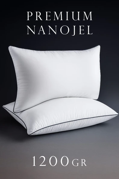2 Adet 50x70cm Nano Jel Lüks Yastık | 1200gr Anti-alerjik Pamuklu Yastık Seti 2li ürün görseli 1