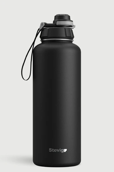 STEVIG 1 HAND LEAK-PROOF SIZDIRMAZ ÇELİK TERMOS 1500 ML BLACK ST-235 ürün görseli 1