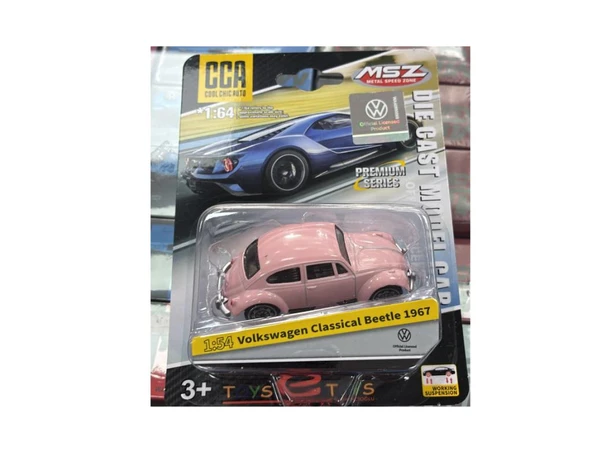 CCA Premium Series Volkswagen Classical Beetle 1967 Pembe 1/54 Model Araba ürün görseli 1