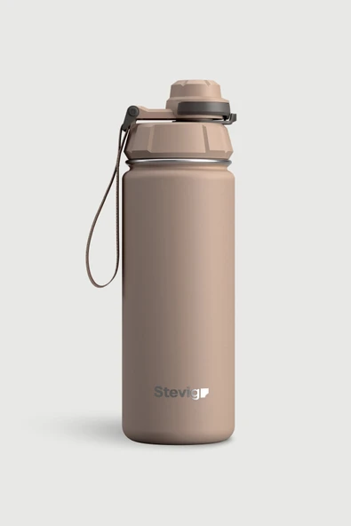 STEVIG 1 HAND LEAK-PROOF SIZDIRMAZ ÇELİK TERMOS 500 ML LIGHT BROWN ST-224 ürün görseli 1