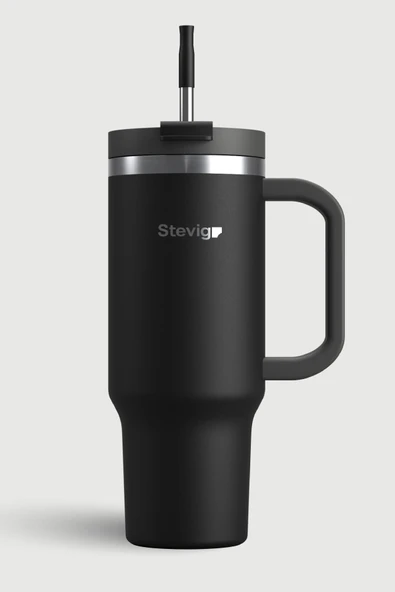 STEVIG 2 MOODS TUCK-IN TUMBLER SIZDIRMAZ ÇELİK TERMOS 900 ML BLACK ST-236 ürün görseli 1