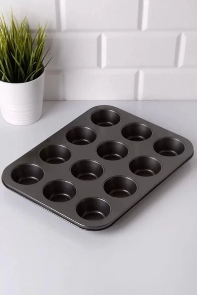 12'li Yanmaz Yapışmaz Muffin Kek Kalıbı ürün görseli 1