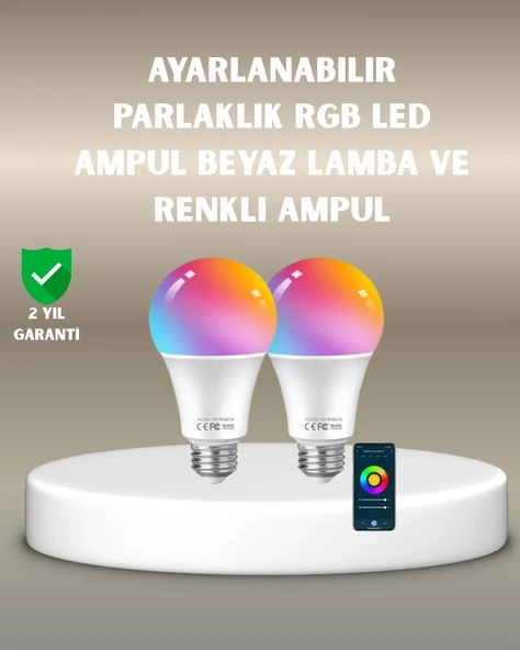 Akıllı 9W RGBW LED Ampul, tasaruflu romantik ışıklı ürün görseli 1