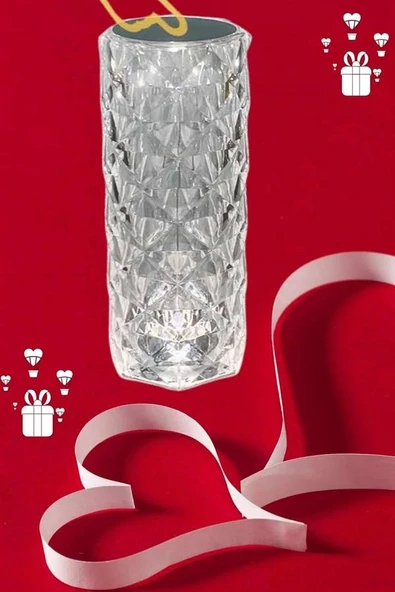 Sevgililer Günü İçin Hediye Kristal Lamba Sevgiliye Hediye USB Şarjlı Gece Lambası ürün görseli 1