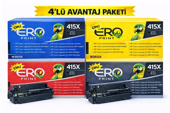 HP Color LaserJet Pro MFP M479fdn Muadil Toner - Yüksek Kapasiteli 4 Renk Çipli Muadil Toner ürün görseli 1