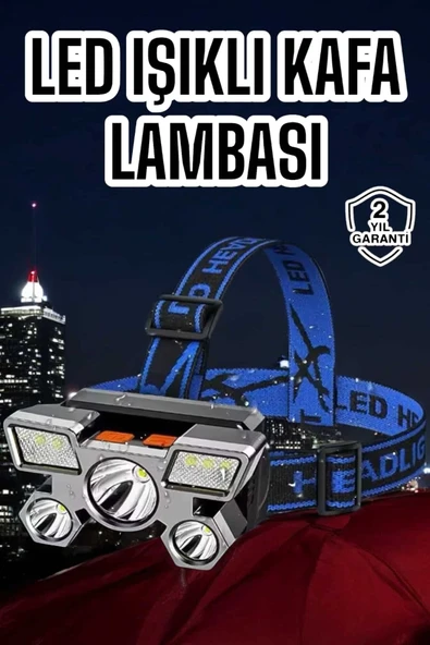 Ultra Güçlü Led Işık Şarjlı Kafa Lambası Balıkçı Lambası Kafa Feneri ürün görseli 1