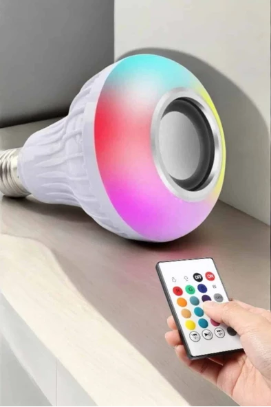 Kablosuz Bluetooth Hoparlör Led Lamba - Resim 5