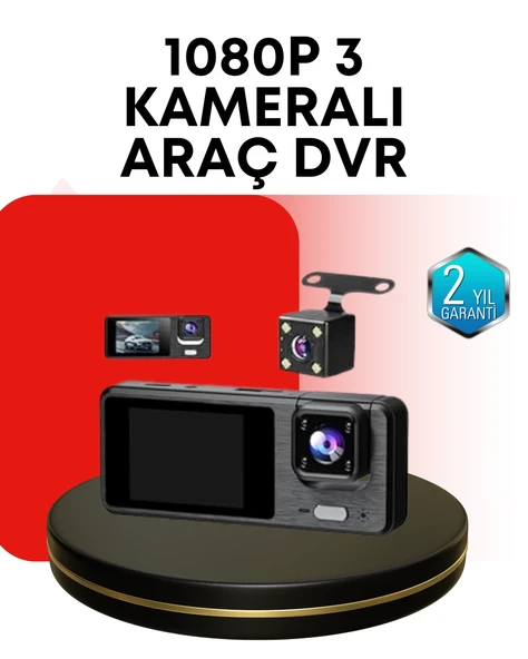 Araç Kamerası 3’lü Sistem | Full HD, Sesli Kayıt ve Park Gözetimi ürün görseli 1