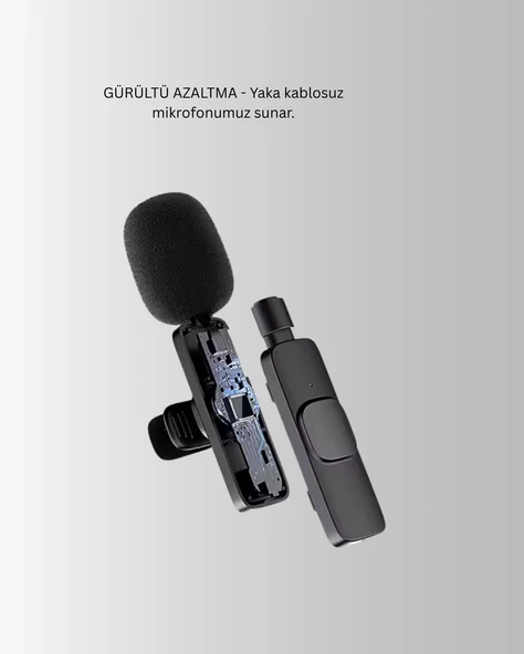 Çift Mikrofonlu Kablosuz Kayıt Seti iPhone Uyumlu Mini Mikrofon - Resim 4