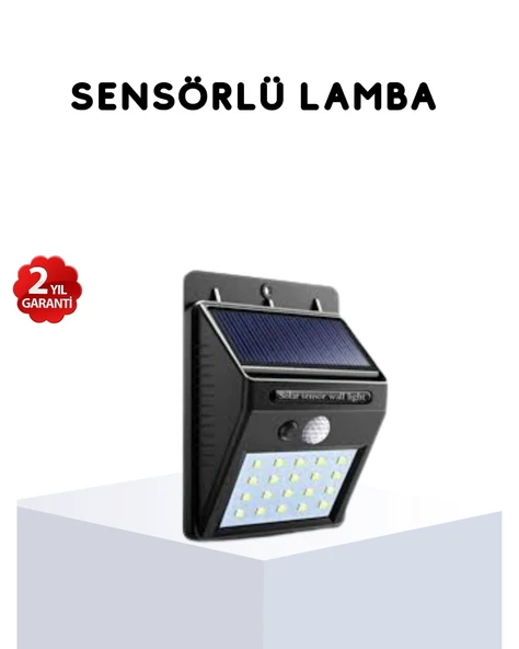 Solar Güneş Enerjili Hareket Sensörlü 4 Taraflı Bahçe Lambası – IP65 Su Geçirmez, 100 LED ürün görseli 1
