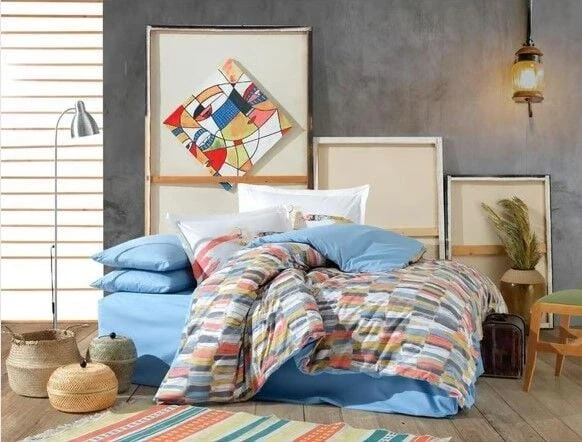 Kingsize Poplin Nevresim Mikado Hardal ürün görseli 1