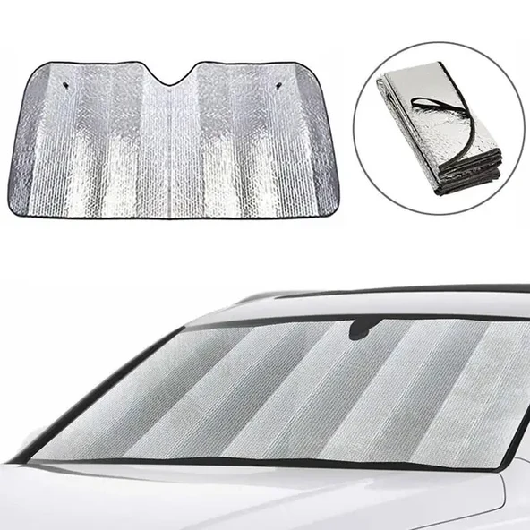 Isı ve Güneş Yansıma Önleyici Oto Ön Cam Güneşliği Opel Astra Fiat Egea Hyundai i20 Renault Megane ürün görseli 1