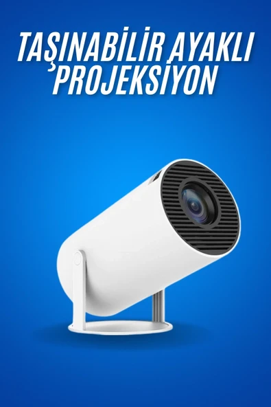 Sinema Projektörü Android HDMI USB WİFİ Ses Çıkışlı Ayaklı Projeksiyon Taşınabilir ürün görseli 1