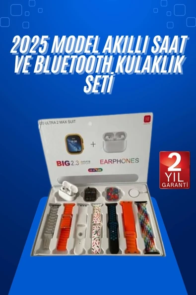 Yeni Nesil 7 Kordonlu Arama Bildirim Özellikli Kulaklık Hediyeli Akıllı Saat ürün görseli 1