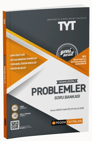 TYT Problemler Tamamı Çözümlü Soru Bankası Pegem Yayınları ürün görseli 1