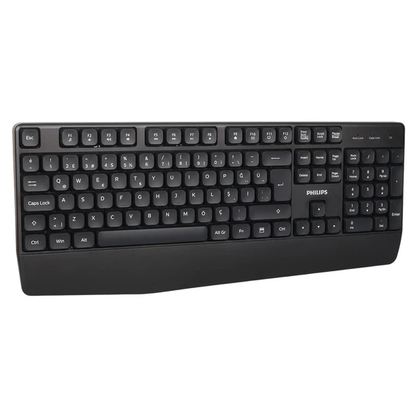 Philips SPK6348 USB Kablosuz Ofis Tipi Siyah Numpadli Türkçe Q Klavye Mouse Seti ürün görseli 1