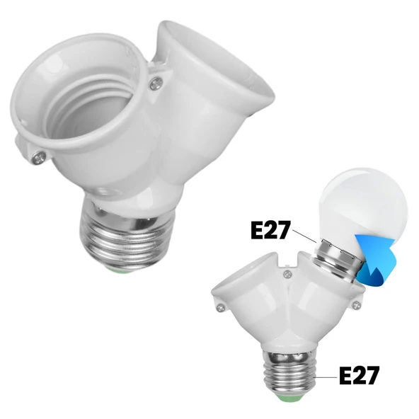 Ledx DY-101 E27 Duy Çoğaltıcı (Tek Duydan Çift E27 Lamba Bağlantısı) ürün görseli 1
