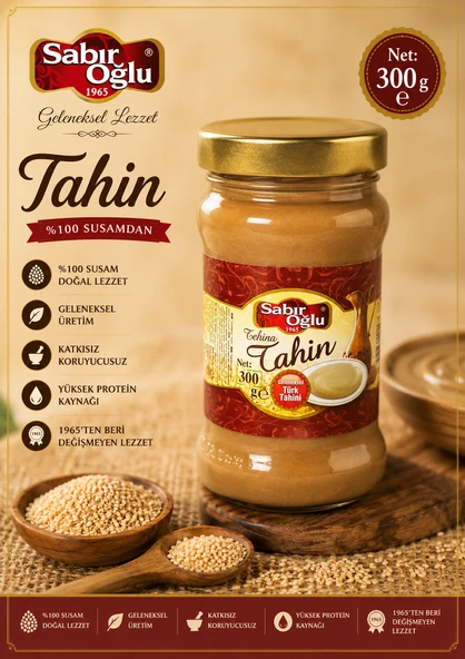 SABIROĞLU BOZKIR TAHİNİ NET 300 GR KAVANOZ ürün görseli 1