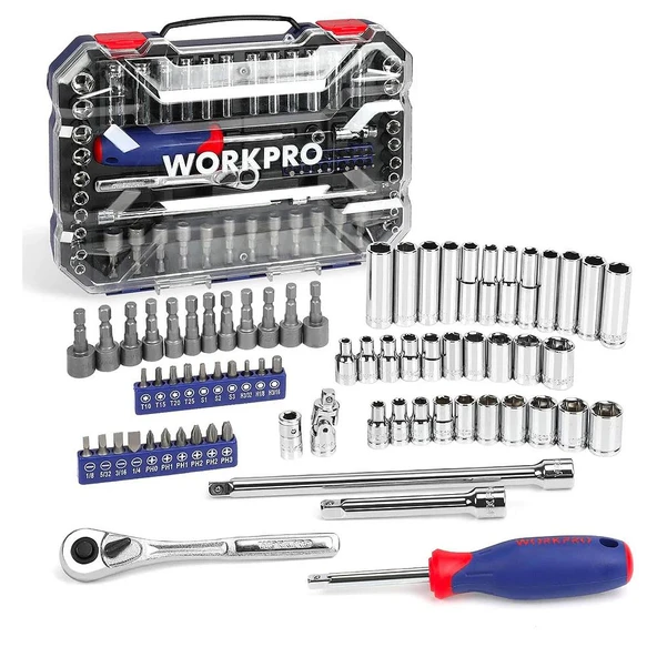 WORKPRO WP202522 1/4'’ Metrik/İnç 70 Parça Cr-V Profesyonel Lokma Takımı ürün görseli 1